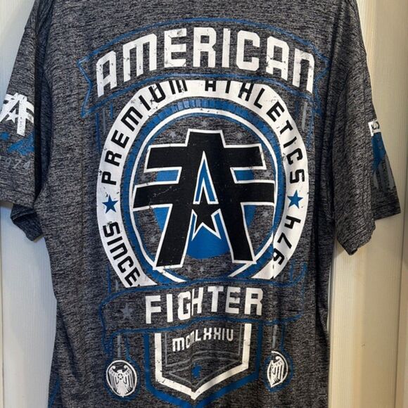 American Fighter Crew Neck T Shirt Mens XXXL Grey MMA Wrestling Boxing Athletics - Picture 2 of 8